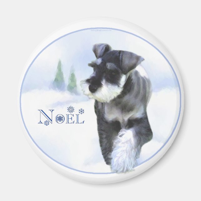 Aimant Noel Schnauzer Standard (Devant)