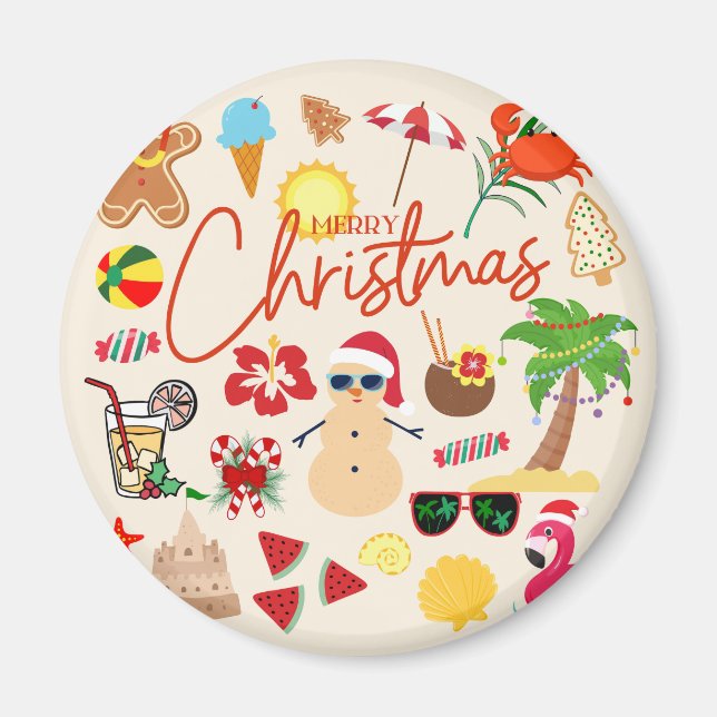 Aimant Noël tropical (Devant)