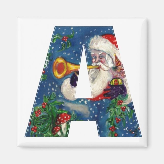 AIMANT NOËL UNE LETTRE / PÈRE NOËL BUGLER MONOGRAM (Devant)