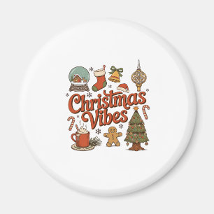 Aimant Noël Vibes Boule à Neige Bonhomme en Pain d'Épice