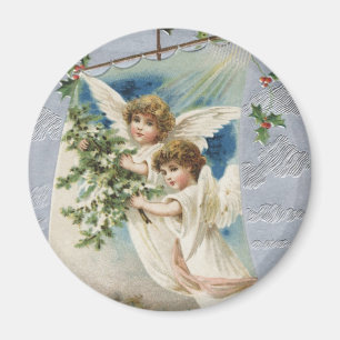 Aimant Noël vintage, Anges victoriens en voilier