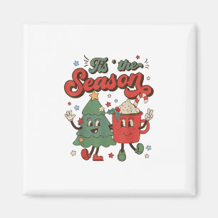 Aimant Noël Vintage C'Est La Saison Arbre de Noël Co