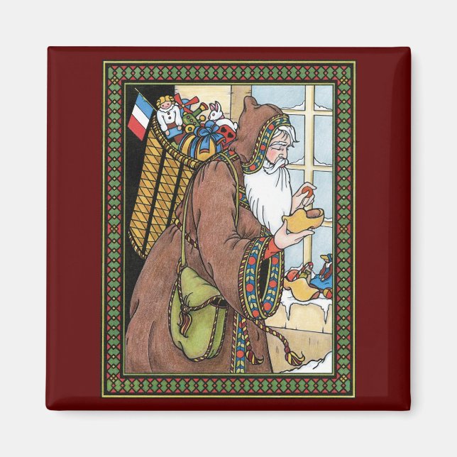 Aimant Noël Vintage, Jouets du Père Noël Chaussures (Devant)