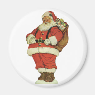 Aimant Noël vintage, Père Noël victorien avec jouets
