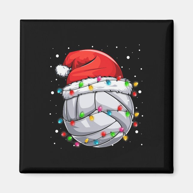 Aimant Noël Volley-ball Noël Père Noël Sports Casquette B (Devant)