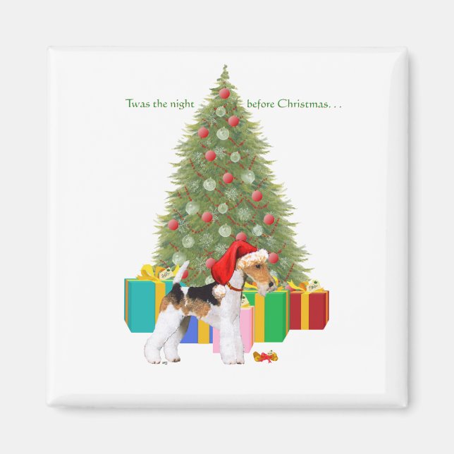 Aimant Noël Wire Fox Terrier (Devant)