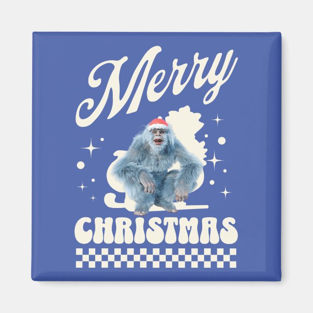 Aimant Noël Yéti drôle humour des Fêtes (Devant)