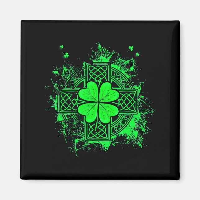 Aimant Nœud Celtique Trèfle à Trois Feuilles Shamrock St  (Devant)