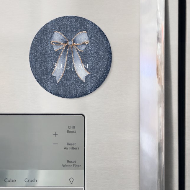 Aimant Nœud en faux denim bleu (In situ (réfrigérateur))