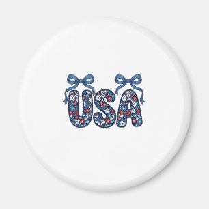 Aimant Nœud Floral USA Design Vectoriel Patriotique_1