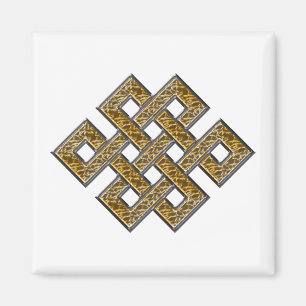 Aimant Noeud mystique - argent et or 2