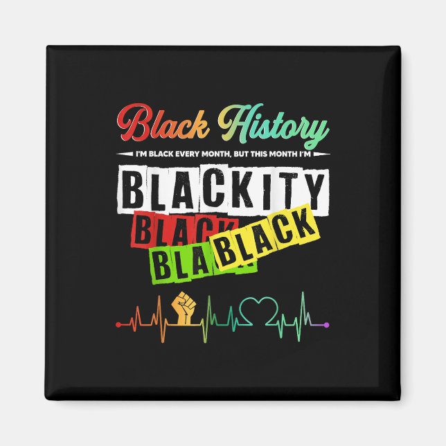 Aimant Noir Blackity Histoire Mois Fierté Africain Mens W (Devant)