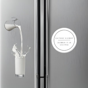 Aimant Noir & Blanc Bilingue Lactose Allergie Espagnol
