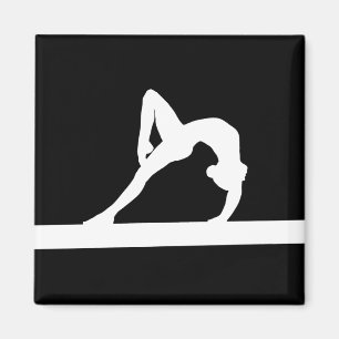 Aimant Noir d'aimant de silhouette de gymnaste