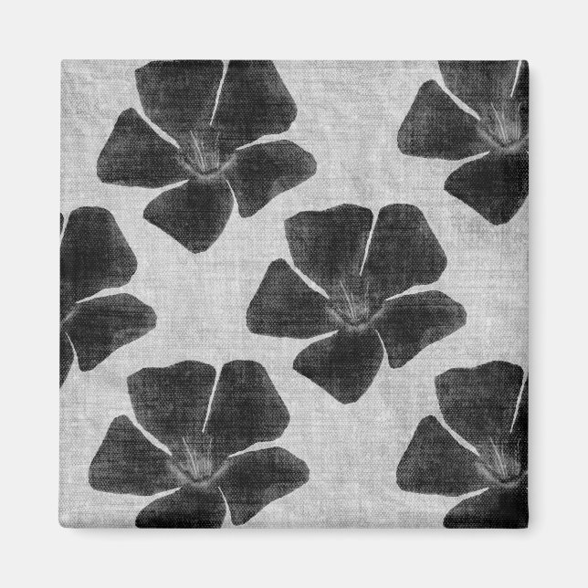 Aimant noir de motif de fleur (Devant)