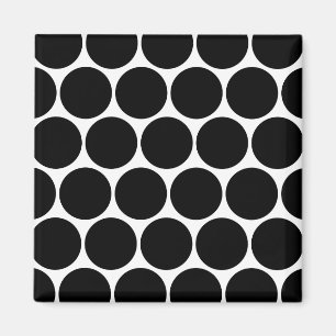 Aimant noir et blanc de motif de pois