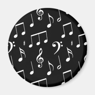 Aimant noir et blanc de note de musique