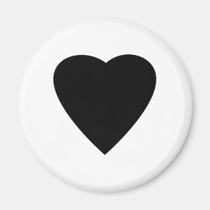 Aimant Noir et Blanc Love Heart Design.