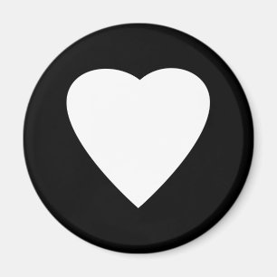 Aimant Noir et Blanc Love Heart Design.