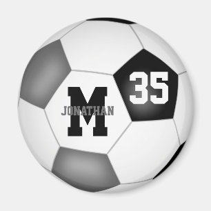 Aimant noir gris garçons filles équipe de football couleu