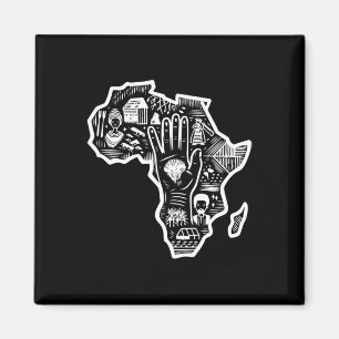 Aimant Noir Histoire Mois Afrique Carte Design Unité Art
