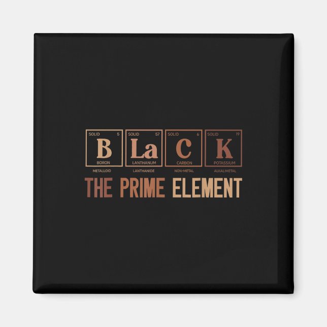 Aimant Noir Le Premier Élément Noir Histoire Mois Période (Devant)