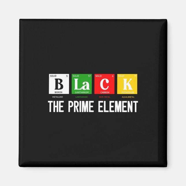 Aimant Noir Le Premier Élément Noir Histoire Mois Période (Devant)