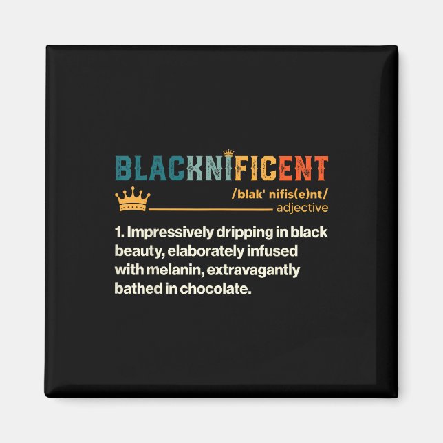 Aimant Noir Noir Définition Africain Black Pride Melan (Devant)