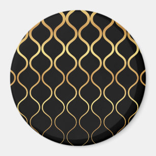 Aimant Noir, or, cool, tendance, design abstrait rétro