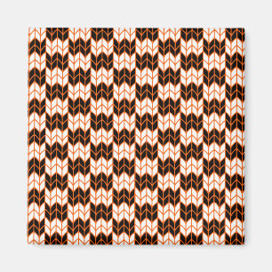 Aimant NOIR ORANGE CHECK KNIT Carré