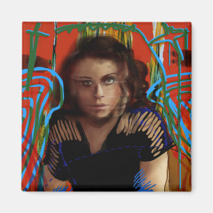 Aimant Noir orphelin Tatiana Maslany - collage de