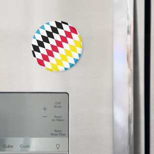 Aimant Noir rouge jaune Bavaria Motif Drapeau Diamant