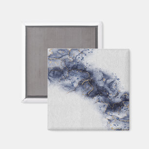 Aimant Noix d'encre bleu foncé et or