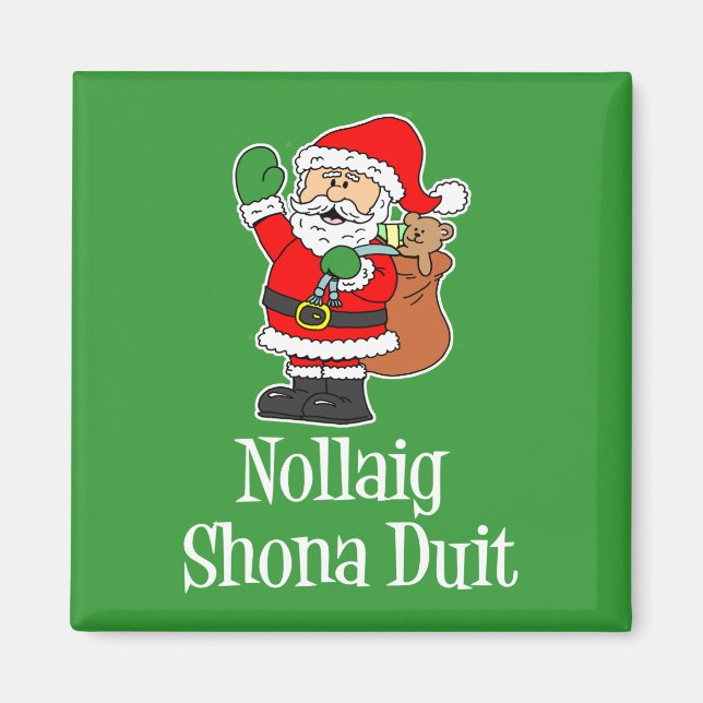 Aimant Nollaig Shona Duit Irish Christmas Père Noël (Devant)