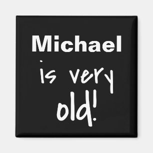 Aimant Nom Anciens mots personnalisés Noir Anniversaire G