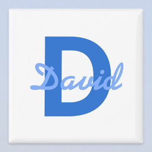 Aimant Nom Bleu & Monogramme
