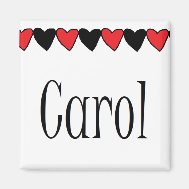 Aimant Nom Carol Hearts (Devant)