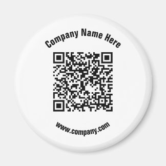 Aimant Nom commercial promotionnel blanc classique QR Cod