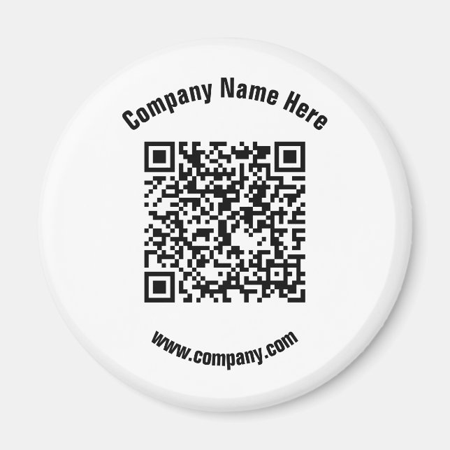 Aimant Nom commercial promotionnel blanc classique QR Cod (Devant)