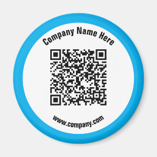 Aimant Nom commercial promotionnel bleu QR Code