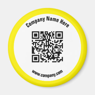 Aimant Nom commercial promotionnel Jaune Code QR