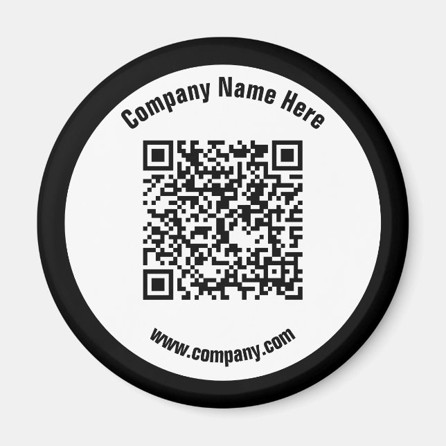 Aimant Nom commercial promotionnel noir QR Code (Devant)