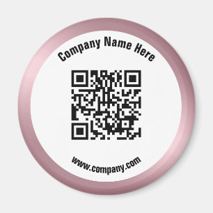 Aimant Nom commercial promotionnel or rose QR Code