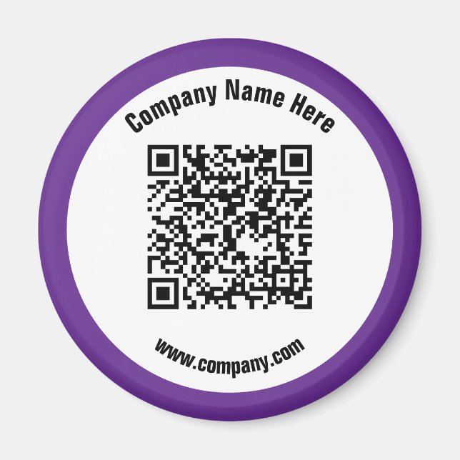 Aimant Nom commercial promotionnel pourpre Code QR (Devant)