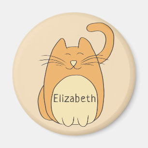 Aimant Nom d'ajout de chat de dessin  Beige