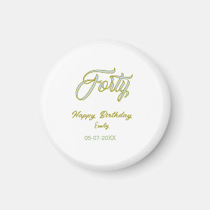 Aimant nom date anniversaire quarante bleu vert pastel te