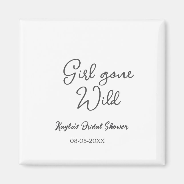 Aimant Nom date de la fête de mariage simple mini fille s (Devant)