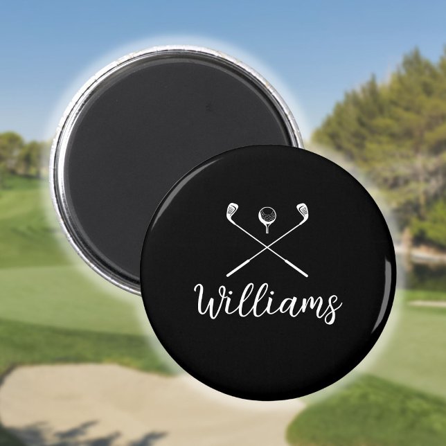 Aimant Nom de clubs de golf en écriture personnalisée (Custom Script Name Golf Clubs Magnet)
