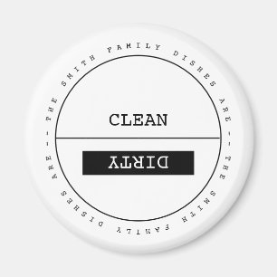 Aimant Nom de famille personnalisé simple propre lave-vai