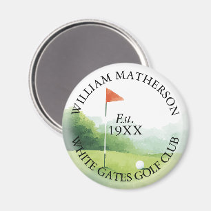 Aimant Nom de golf personnalisé classique